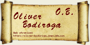 Oliver Bodiroga vizit kartica